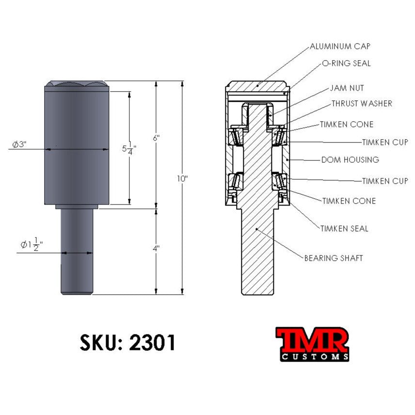 MEGA Swing Out Tire Carrier Spindle