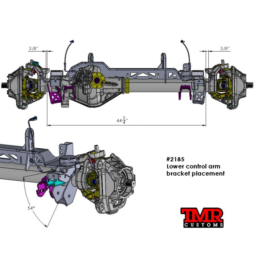 JK, JL, JT 1 TON Axle Swap Truss - Front Dana 60