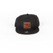 TMR Customs "GRIDROCK" - BLACK 7 Panel PERFORMANCE Flat Bill Hat