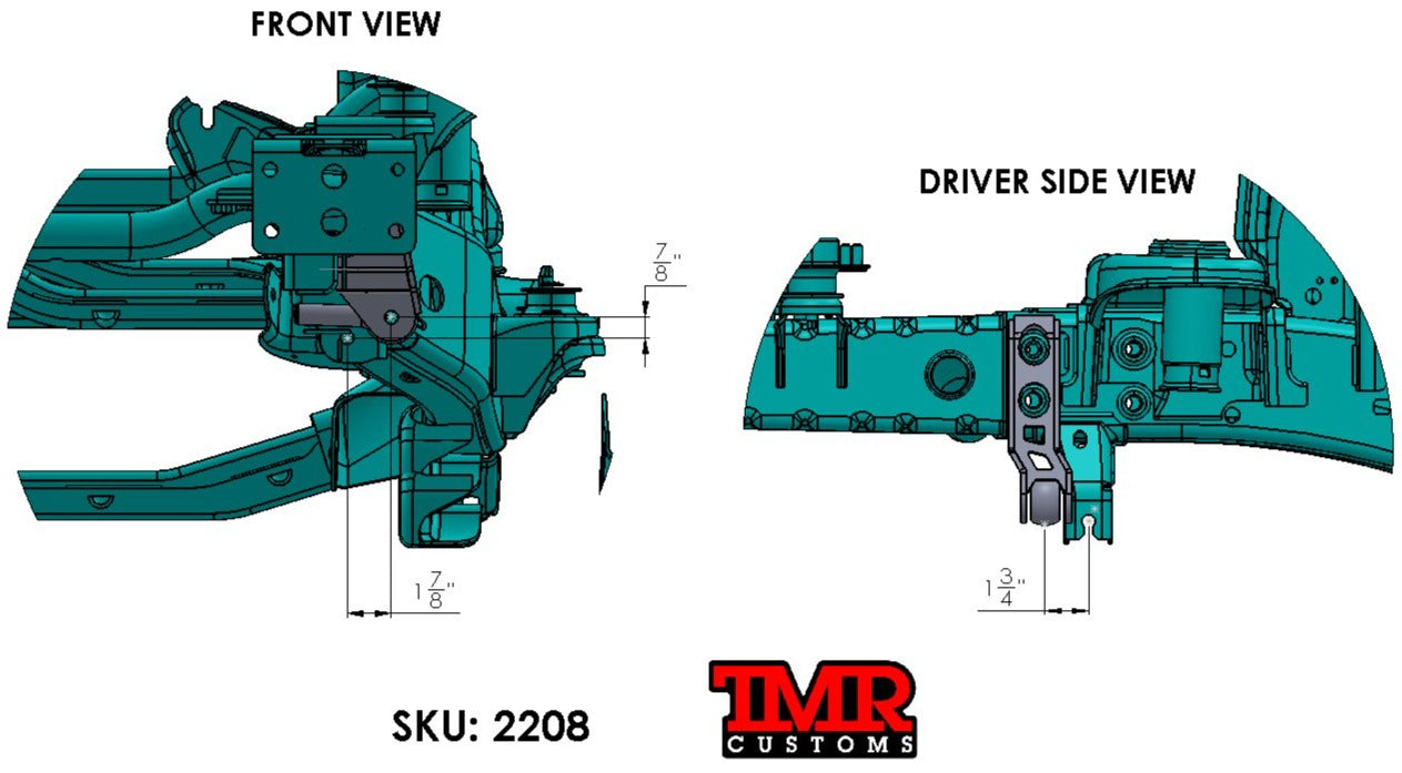 JK 1 TON Swap - Frame Track Bar Bracket - FRONT