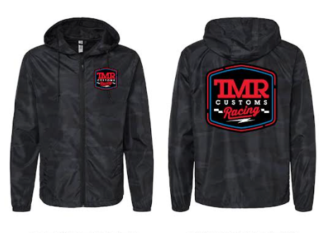 TMR Customs "RACING" Black Camo Windbreaker