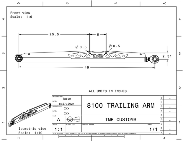 4130 Chromoly Competition Trailing Arms - DIY Kit