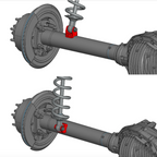 Axle Tube Shock Brackets (Parallel)