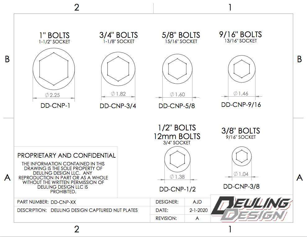 Deuling Design Captured Nut Plates - 8 PACK – TMR Customs